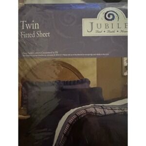 Jubilee Lot of (2) Twin Fitted Sheet White 180 Thread Count Percale Made in USA